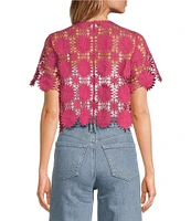 Anna & Ava Cropped Sunflower Lace Topper