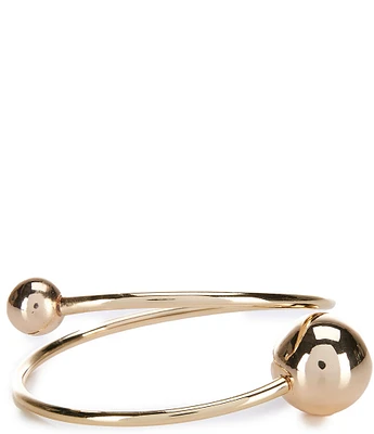 Anna & Ava Double Metal Bead Sculptural Bypass Cuff Bracelet