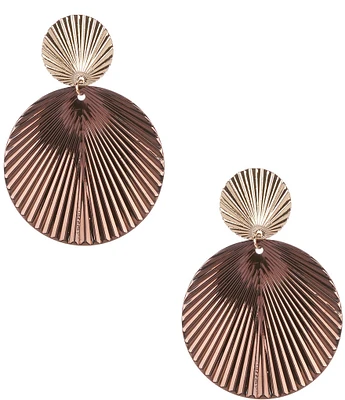 Anna & Ava Double Textured Disk Drop Earrings