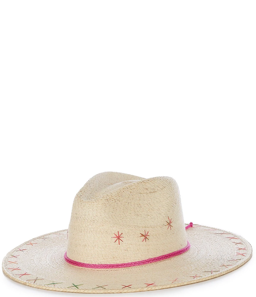 Anna & Ava Embroidered Palm Panama Hat