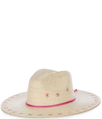 Anna & Ava Embroidered Palm Panama Hat