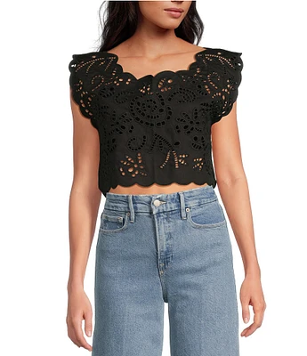 Anna & Ava Eyelet Top