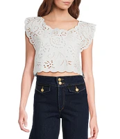 Anna & Ava Eyelet Top