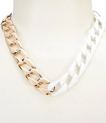 Anna & Ava Gold and White Link Statement Necklace