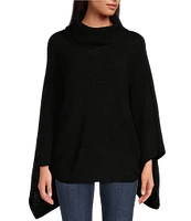 Anna & Ava High-Low Solid Turtleneck Poncho