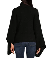 Anna & Ava High-Low Solid Turtleneck Poncho