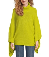 Anna & Ava High-Low Solid Turtleneck Poncho