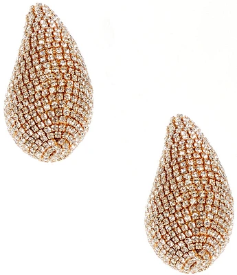 Anna & Ava Large Thick Rhinestone Organic Hoop Earrings