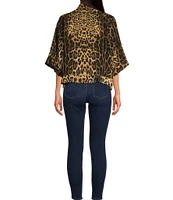 Anna & Ava Leopard Tie Front Kimono