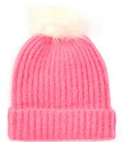 Anna & Ava Lined Basic Pom Knit Beanie