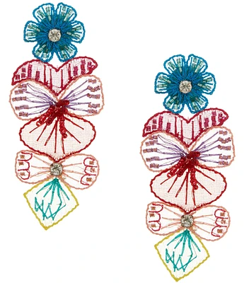 Anna & Ava Mesh Flower Resort Statement Drop Earrings