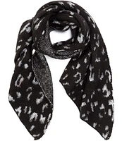 Anna & Ava Metallic Leopard Knit Oblong Scarf