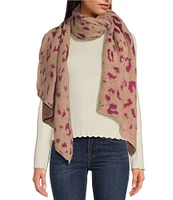 Anna & Ava Metallic Leopard Knit Oblong Scarf