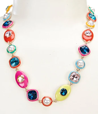 Anna & Ava Multi Colored Inset Stone Statement Necklace