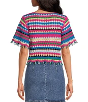 Anna & Ava Crochet Fringe Poncho