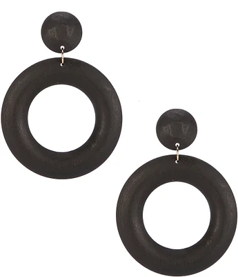 Anna & Ava Oversize Wood Circle Statement Drop Earrings