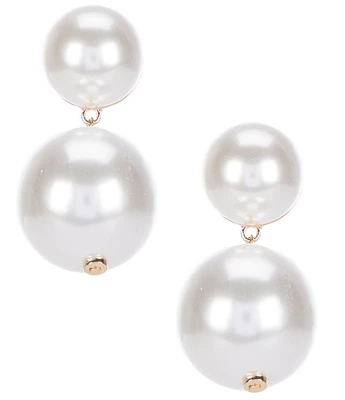 Anna & Ava Oversized Double Pearls Drop Earrings