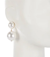 Anna & Ava Oversized Double Pearls Drop Earrings