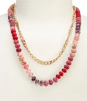 Anna & Ava Semi Precious and Chain Long Multi-Strand Necklace