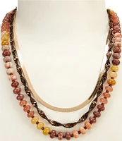 Anna & Ava Semi Precious Stone Short Multi Strand Necklace