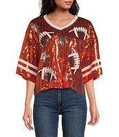 Anna & Ava Sequin Football Poncho