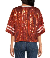 Anna & Ava Sequin Football Poncho