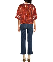 Anna & Ava Sequin Football Poncho