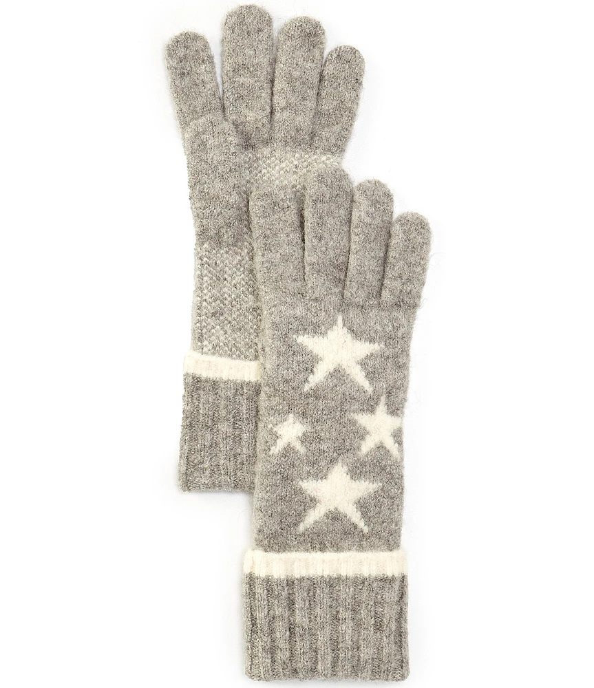 Anna & Ava Star Knit Traditional Five Finger Gloves