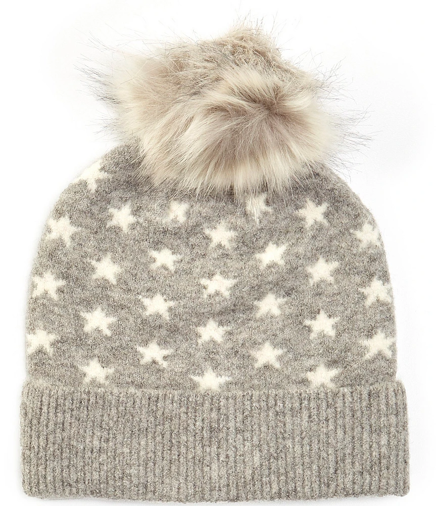 Anna & Ava Star Pom Knit Beanie