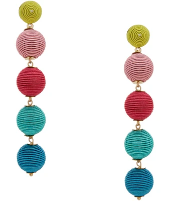 Anna & Ava Thread Wrapped Ball Resort Linear Earrings