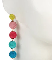 Anna & Ava Thread Wrapped Ball Resort Linear Earrings