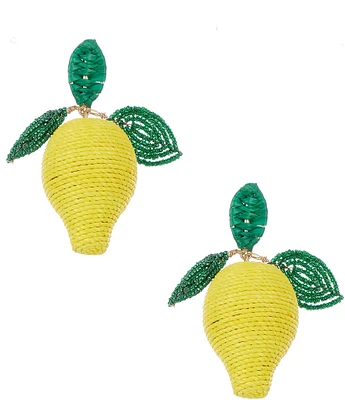 Anna & Ava Thread Wrapped Lemon Statement Drop Earrings