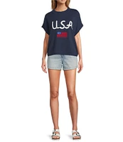 Anna & Ava U.S.A Script Cropped Pullover