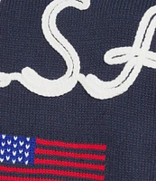 Anna & Ava U.S.A Script Cropped Pullover