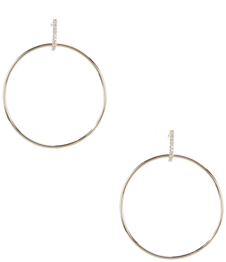 Anna & Ava Waterproof Cubic Zirconia Stone Bar Orbital Earrings