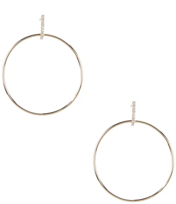 Anna & Ava Waterproof Cubic Zirconia Stone Bar Orbital Earrings