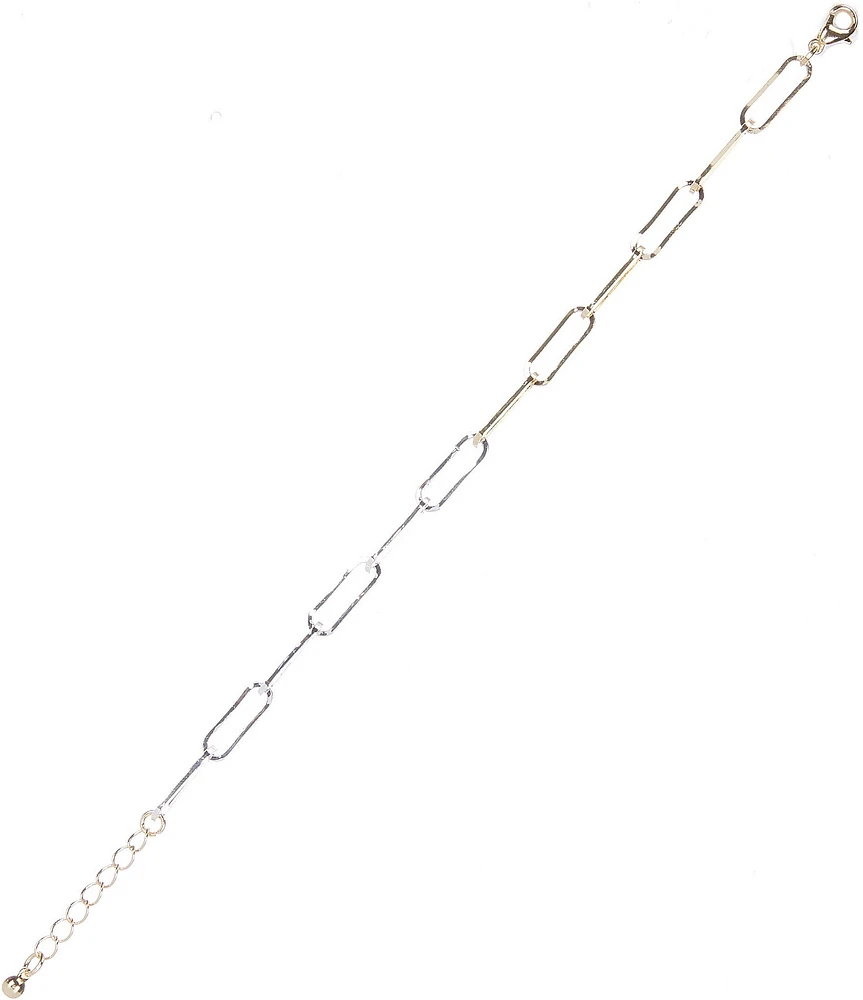 Anna & Ava Waterproof Gold & Silver Paperclip Line Bracelet