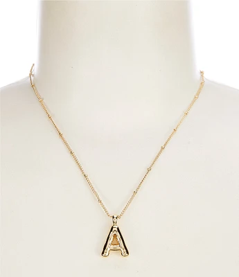 Anna & Ava Waterproof Gold Bubble Initial Letter Short Pendant Necklace