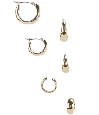 Anna & Ava Waterproof Hoop Earring Set with Ear Cuffs