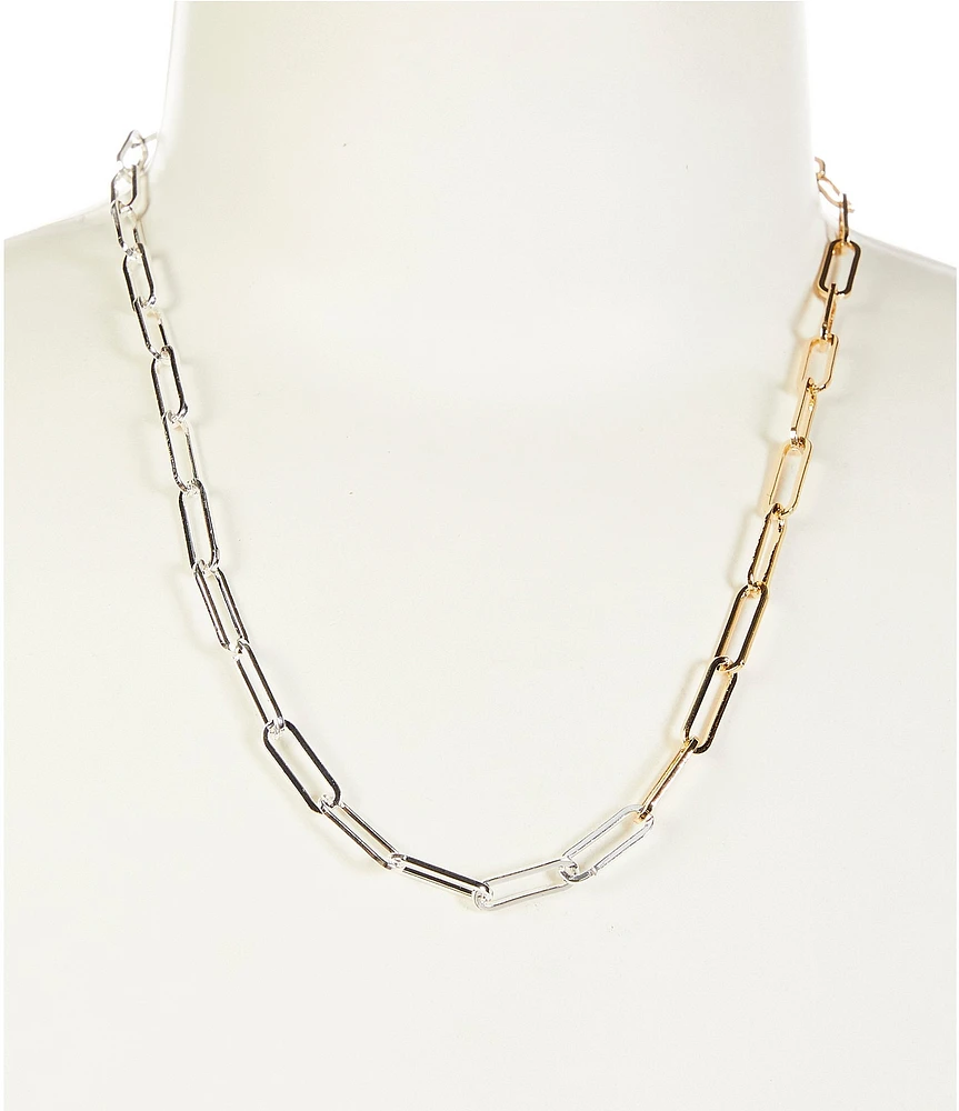 Anna & Ava Waterproof Two Tone Paperclip Collar Necklace