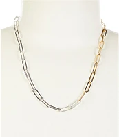 Anna & Ava Waterproof Two Tone Paperclip Collar Necklace