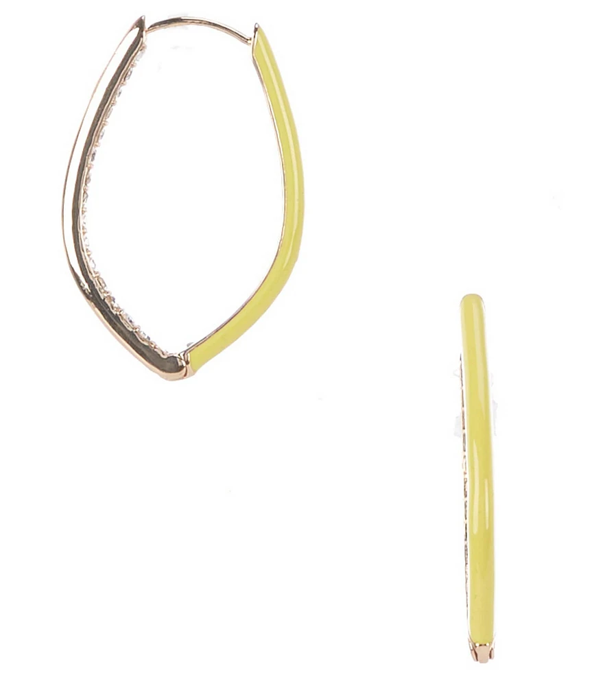 Anna & Ava Yellow Epoxy Crystal Pave Hoop Earrings