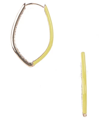 Anna & Ava Yellow Epoxy Crystal Pave Hoop Earrings