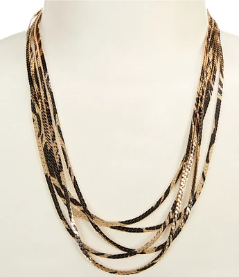 Anna & Ava Zebra Painted Layered Short Multi-Strand Necklace