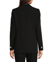 Anne Klein Anne Stretch Embellished Notch Lapel Long Sleeve One-Button Coordinating Jacket