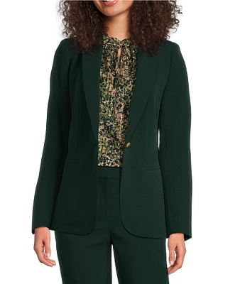 Anne Klein Anne Stretch Notch Collar Long Sleeve One-Button Jacket