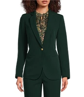 Anne Klein Anne Stretch Notch Collar Long Sleeve One-Button Jacket