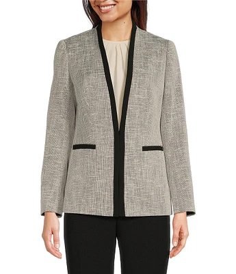 Anne Klein Boucle Open Front Long Sleeve Jacket