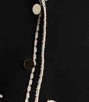 Anne Klein Braid Trim Notch Collar Blazer