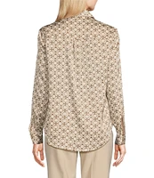 Anne Klein Charmeuse Long Sleeve Button Front Shirt